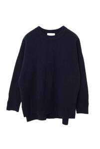 美品 IENA サイドスリット ドロップショルダーニット ONE SIZE ネイビー イエナ KL4CKLCL10