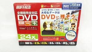 【H5074】 バッファロー 外付け USB接続 DVD-RAM/±R/±RWドライブ DVSM-X24U2V 中古 通電OK　