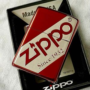 ZIPPO/レッド/シルバー/赤/ロゴ/ジッポー/新品