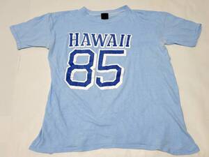 ～80s パキ綿 “ HAWAII85 ” ビンテージTシャツ 水色 M L 80年代 アメリカ古着 ハワイ