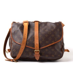 【LOUIS VUITTON】ルイヴィトン モノグラム ソミュール 35 M42254 レザー ショルダーバッグ 斜め掛け レディース 金具