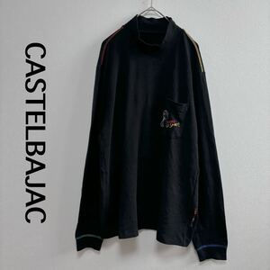 カステルバジャック CASTELBAJAC 長袖 長袖Tシャツ　ロンT モックネック　 ハイネック　トップス　シャツ　4 L LL XL ブラック メンズ