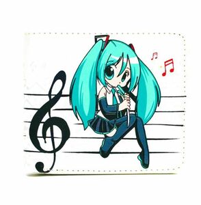 財布 初音ミク ボーカロイド 巡音ルカ 音符3頭 鏡音リン KAITO サイフ さいふ 二つ折り はつねみく