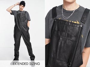 Asos コーティング オーバーオール ブラック レザー 00-04 COS ZARA KURO balenciaga