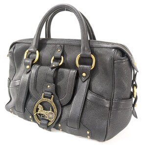 CELINE セリーヌ Verdine ハンドバッグ ミニボストン レザー 馬車 金具 かばん ブラック 黒 ヴィンテージ