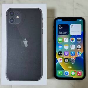 SIMフリー iPhone 11 128GB MWM02J/A ブラック 判定○ SIMロック解除済 箱付 Apple アップル