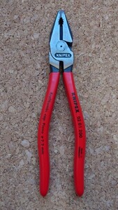 KNIPEX 02 01 200 強力コンビネーションプライヤー 200mm ドイツ製 サイドカッター 強力型ペンチ クニペックス 