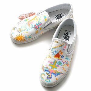 ◆【VANS(バンズ)/貴重なコラボアイテム！秀逸ペイントデザインレザースリッポンスニーカー (CLASSIC SLIP-ON)】[vns1950013-10]