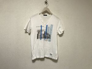 本物ジュンメンJUNMENコットンプリントヘンリーネック半袖TシャツメンズサーフアメカジミリタリースーツストリートL白ホワイト日本製