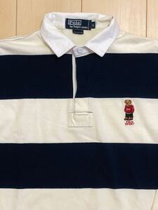 POLO RALPH LAUREN ラルフローレン ポロベア ボーダー ラガーシャツ 送料込！92 93 1992 bear polosport snowbeach cookie stadium rrl 熊