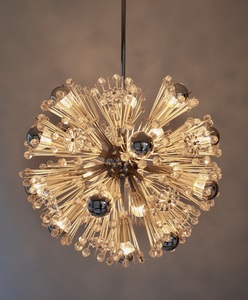 Emil Stejnar Rupert Nikoll Brass Snowball Chandelier 1950s 16灯 スプートニク シャンデリア オーストリア ミッドセンチュリー