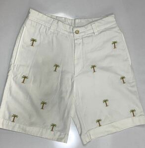BERLE ショートパンツ メンズ　サイズ ハーフパンツ 古着　 美品　ヤシの木　刺繍　ホワイト