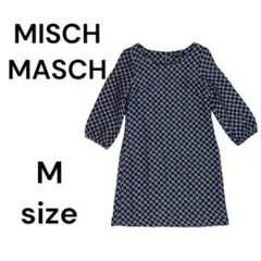 ミッシュマッシュ　ワンピース　花柄　総柄　ネイビー　レディース　M