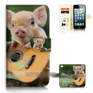 iPod Touch 5 6 アイポッド タッチ ファイブ シックス ギター 豚 ブタ ピッグ スマホケース 手帳型ケース スマートフォン カバー