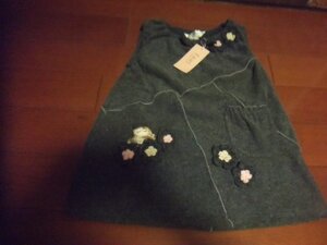 新品　女児　チュニック　サイズ100　グレー　女の子　お花　切手可　クリックポスト発送可