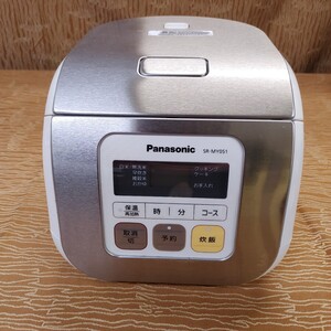 【Panasonic 炊飯器 SR-MY051】中古品 動作確認済み パナソニック 電子ジャー炊飯器 3合炊き 0.54L シルバー 【倉庫】1108