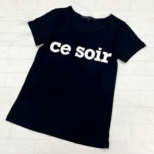 1422◎ MARC JACOBS マークジェイコブス トップス カットソー Tシャツ クルーネック 文字 プリント ブラック レディースS