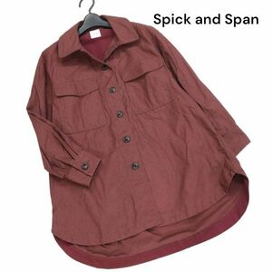 19AW★ Spick and Span スピック＆スパン 通年 ネップ オーバー シャツ ジャケット Sz.36　レディース 日本製　K3T00292_9#O