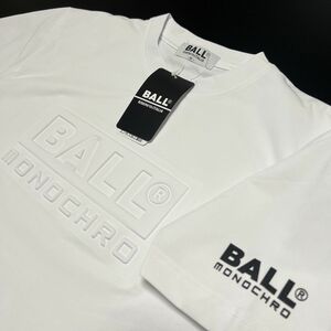 ボール BALL 新品 白 LLサイズ54128 メンズ イタリア発人気ブランド エンボス加工 半袖 Tシャツ 