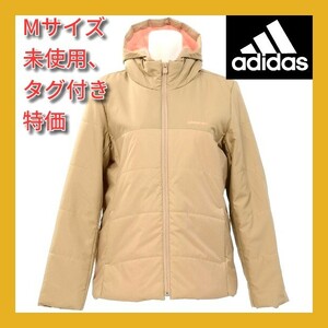 ■新品 半額セール adidas neo Mサイズ ライトパデッドパーカー 薄中綿 ジャケット 防寒 女子 アウター コート AZ4257 BUU30 puma nike 残1