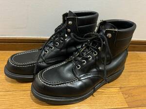 美品 希少 レア 旧羽タグ レッドウィング RED WING 8133 スーパーソール モックトゥ 8.5E オールブラック 美品 ビンテージ 90