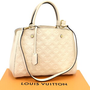 1円 ◎美品 LOUIS VUITTON ルイヴィトン モンテーニュMM 2wayバッグ モノグラムアンプラント クレーム◎E.Dsm.tI-21