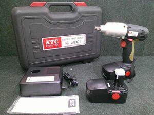 中古 KTC 1/2”dr 12.7sq 19.2V Ni-Cdバッテリー 充電式電動インパクトレンチ ホイールナット専用コードレスインパクトレンチ JAE401