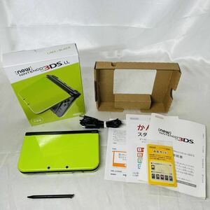 ★1円～ 動作確認済 New NINTENDO 3DSLL 本体 ライム ブラック 任天堂 送料全国520円 ニンテンドー Lime × Black 付属品完備