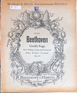 ベートーヴェン 大フーガ 変ロ長調 Op.133 (2ヴァイオリン+ヴィオラ+チェロ)輸入楽譜 Beethoven Groe Fuge 洋書