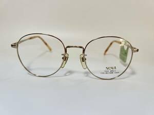 未使用 VINTAGE【NOVA OLD SPECS 5005】ラウンド メガネ サングラス ゴールドカラー 眼鏡 彫金模様 ヴィンテージ オールド デッドストック