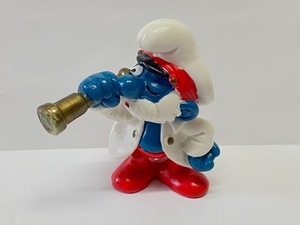 【 スマーフ PVC フィギュア 】 SMURF ヴィンテージ パパスマーフ 船長 望遠鏡 / SCHLEICH シュライヒ VINTAGE TOY PVC FIGURE V6-51-60