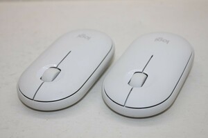 2個セット Logicool ロジクール Pebble M350 ホワイト 3ボタン 静音 薄型 サイレント 無線(ワイヤレス) Unifying Bluetooth 2点 まとめて