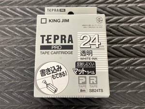 [中古] キングジム テプラ プロ カートリッジ 24mm 透明 白ホワイト インク 送料385円!! 検)TEPRA PRO