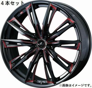 個人宅発送可能 ウエッズ Weds 18X7.0J +47 5穴 PCD100 BK/SC(RED) ホイール 4本セット LEONIS GX レオニス・ジーエックス (39369)