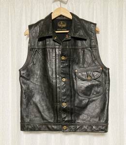 サイズ44☆茶芯 [HIGH LARGE LEATHERS] Guthrie Vest Type 1st ホースハイド レザーベスト 44 馬革 ブラック ハイラージレザーズ