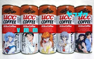 2007年版(新劇場版:序) エヴァ缶5種/UCC 缶コーヒー レイ アスカ カヲル シンジ ミサト 加持 新世紀エヴァンゲリオン