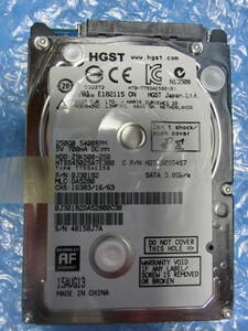 【中古】 HGST HTS545025A7E380 250GB/8MB 4505時間使用 管理番号:C201