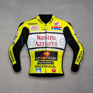 海外 送料込み 　高品質　バレンティーノ・ロッシ　　NASTRO AZZURRO　レーシング　レザージャケット　サイズ各種　本革　レプリカ