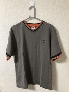 ナイキVネックTシャツ　検)アメカジ　ビンテージ　オレンジ×グレー