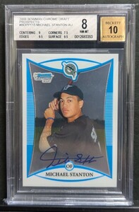 【1st BOWMAN】2008 BOWMAN CHROME DRAFT□MICHAEL STANTON auto 直筆サイン 〈BGS 8〉GIANCARLO STANTON ジャンカルロ・スタントン