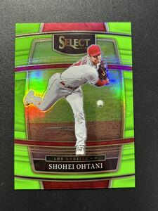 99枚限定 大谷翔平 2022 Select LIME GREEN パラレル ファーストナンバー！Shohei Ohtani MLBカード