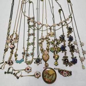 全て ミハエルネグリン Michal Negrin 刻印 ブランド アクセサリー 13点 まとめ 約129g ネックレス イヤリング ブローチ フラワー 等