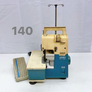 1AD069 【動作品】JUKI MO-102S ジューキ ロックミシン フッドペダル付き ハンドクラフト 昭和レトロ 現状品 