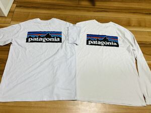 patagonia パタゴニア p6 半袖Tシャツ ロンt 二枚セット　オーガニックコットン 白　レギュラーフィットＭサイズ　厚手　