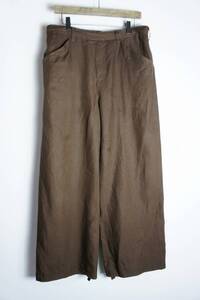 正規 19SS SUNSEA サンシー LINEN PANTS リネン イージー ワイド トラウザー パンツ 19S44 茶 サイズ2 本物 815O★1