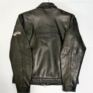 HARLEY-DAVIDSON ハーレーダビッドソン レザージャケット シングルライダース 革ジャン ライダースジャケット ブラック 黒 M イーグル 