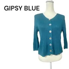 GIPSY BLUE 長袖Ｖネックニットカーディガン 青緑系