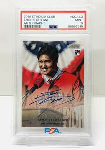 PSA9 2018 大谷翔平 TOPPS Stadium Club 入団会見 直筆サイン #SCA-SO RC ルーキー Autograph PSA専用箱付き