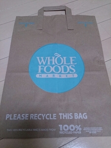 ★ホールフーズ WHOLE FOODS ショッパー袋 紙袋 送料220★