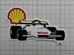 外国 古いステッカー：Shell シェル F1 レーサー レーシング ビンテージ 海外 +Ed